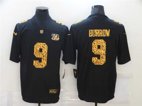 Men%27s Cincinnati Bengals #9 Joe Burrow 2020 Black Leopard Print Fashion Limited Stitched Jersey Dzhi->cincinnati bengals->NFL Jersey